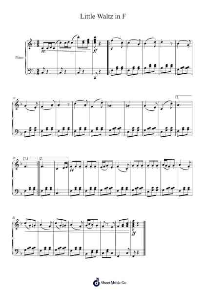Waltz in F Major, Op. 1 No. 2 "Little Waltz" from "Easy Pieces" Collection Sheet Music by Nahum Nardi-Arr.Wildech Mopold