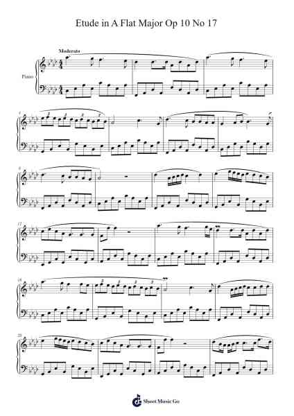 Etude in A Flat Major Op 10 No 17 Sheet Music by Yvesmeg Todrey-Arr.Heca