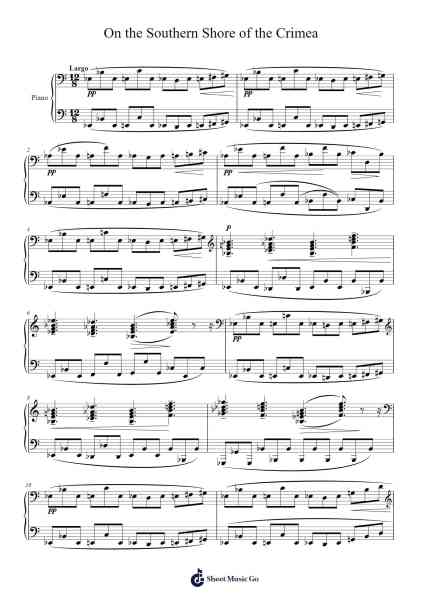 On the Southern Shore of the Crimea Sheet Music by Modest Mussorgsky-Arr.Thompze