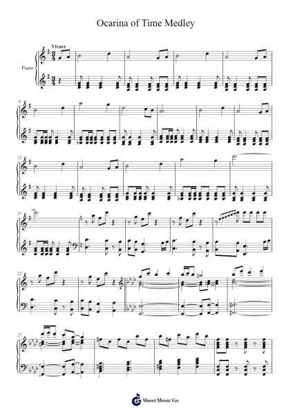 Ocarina of Time Medley Sheet Music by Koji Kondo-Arr.Blabott