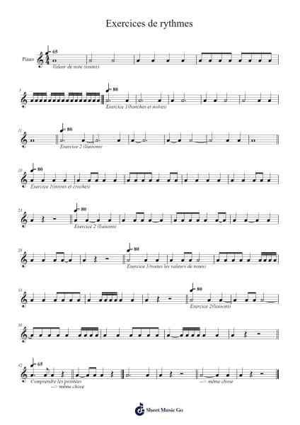 Exercices de rythmes Sheet Music by Quentin Brnd-Arr.Bungan Dumott