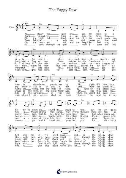 The Foggy Dew Sheet Music by Peadar Kearney-Arr.Beague Kinglor