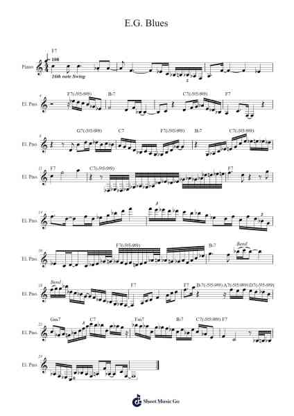 E.G. Blues Sheet Music by Mezzoforte-Arr.Conboyle