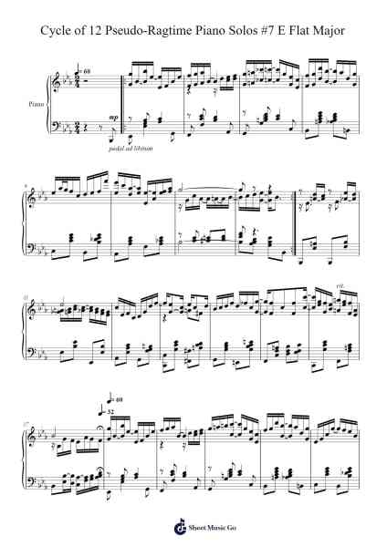 Cycle of 12 Pseudo-Ragtime Piano Solos #7 in E Flat Major Sheet Music by Are Jayem-Arr.Xanbriel Rague