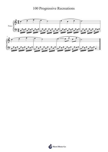 100 Progressive Recreations Sheet Music by Carl Czerny-Arr.Huxdia