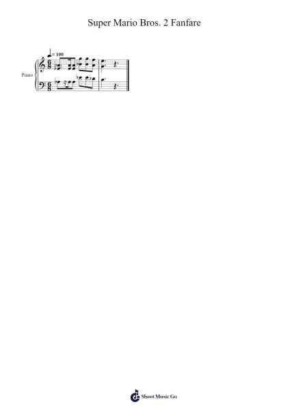 Super Mario Bros. 2 Fanfare Sheet Music by Koji Kondo-Arr.Faulkmax