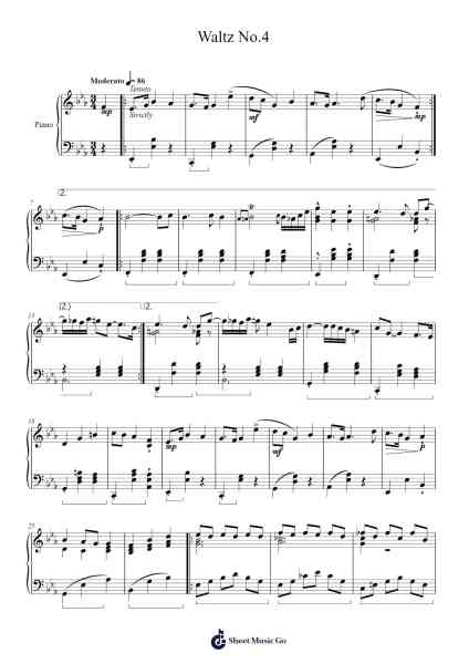 Waltz No.4 Sheet Music by Mythey Torad-Arr.Westier Haylay