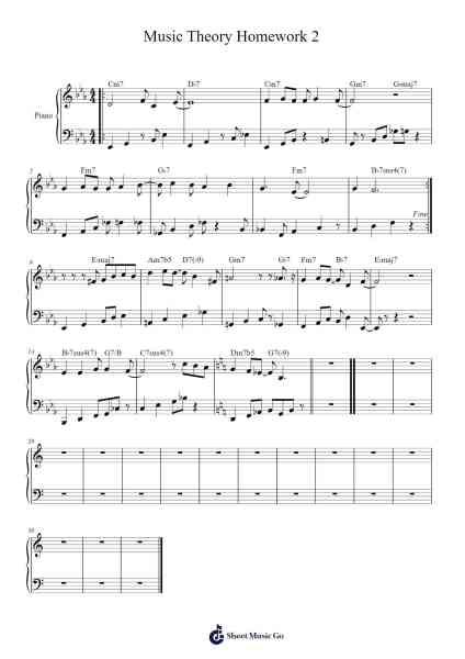 Music Theory Homework 2 Sheet Music by Olivier Fluchaire-Arr.Leomos