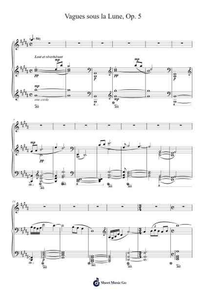 Vagues sous la Lune, Op. 5 Sheet Music by Iansom-Arr.Felnah Puvien