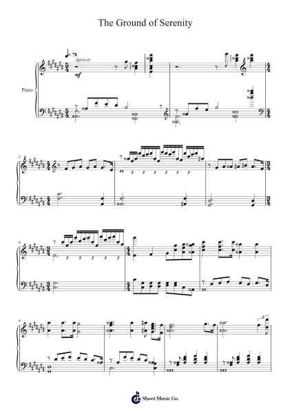 The Ground of Serenity Sheet Music by Toursbur-Arr.Louiefie