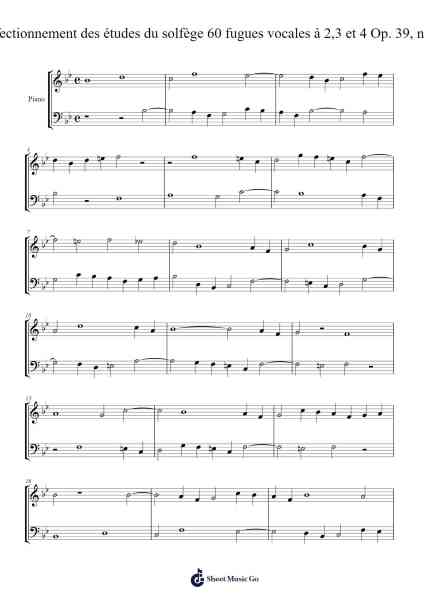 Perfectionnement des études du solfège 60 fugues vocales à 2,3 et 4 Op. 39, No. 12 Sheet Music by Pierre Vaillant-Arr.Mattvelt