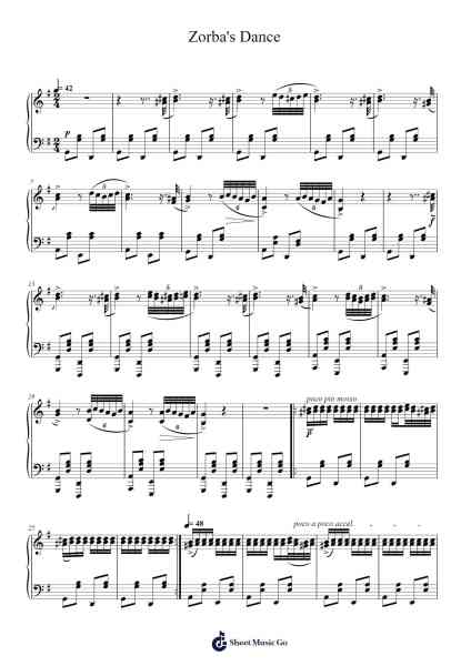 Zorba's Dance Sheet Music by Mikis Theodorakis-Arr.Debhum Browntor