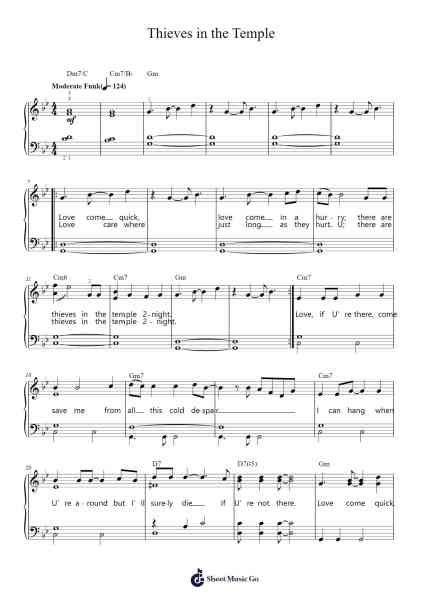 Thieves in the Temple Sheet Music by Prince-Arr.Ossweet