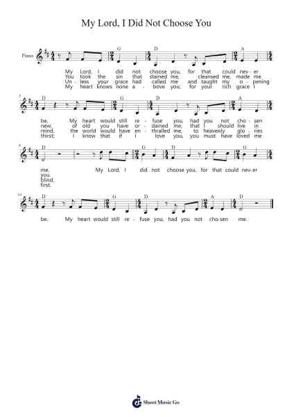 My Lord, I Did Not Choose You Sheet Music by Matthew S. Smith-Arr.Crodre Kipqe