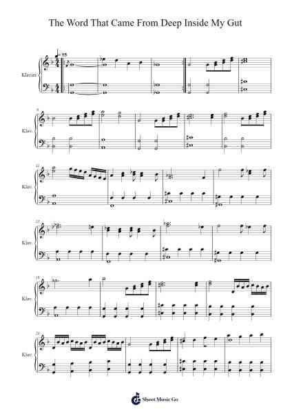 The Word That Came From Deep Inside My Gut Sheet Music by Hiroaki Tsutsumi-Arr.Tethew Wolfdwight