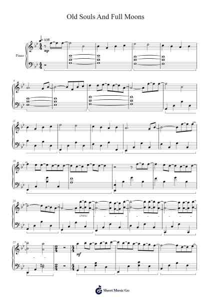 Old Souls And Full Moons 樂譜由 Rush Garcia - 編曲 Brookjoy