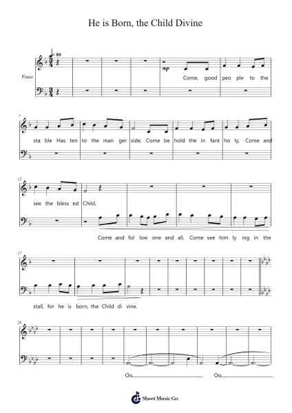He is Born, the Child Divine Sheet Music by Sally DeFord-Arr.Eipscam Lynpham