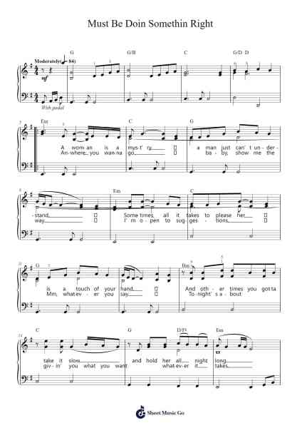 Must Be Doin Somethin Right Sheet Music by Billy Currington-Arr.Leijoan