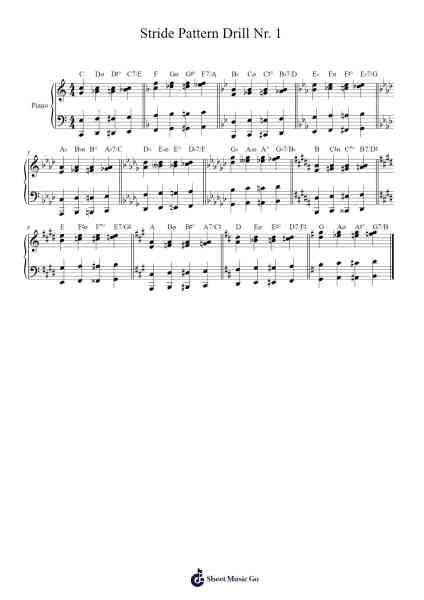 Stride Pattern Drill Nr. 1 Sheet Music by Virlouis-Arr.Herkyle