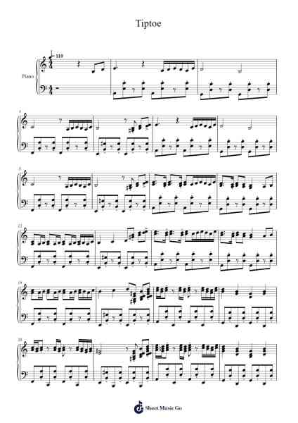 Tiptoe Sheet Music by Collin Williams-Arr.Caelance