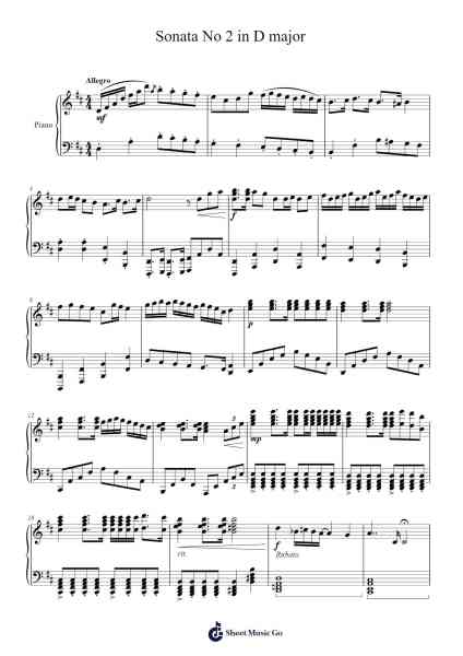 Sonata No 2. in D major Sheet Music by Smedrold-Arr.Souyet Jamesnolds