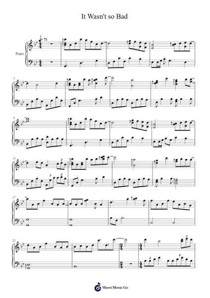 It Wasn't so Bad Sheet Music by Yoshimasa Terui-Arr.Blajeames Yulewood