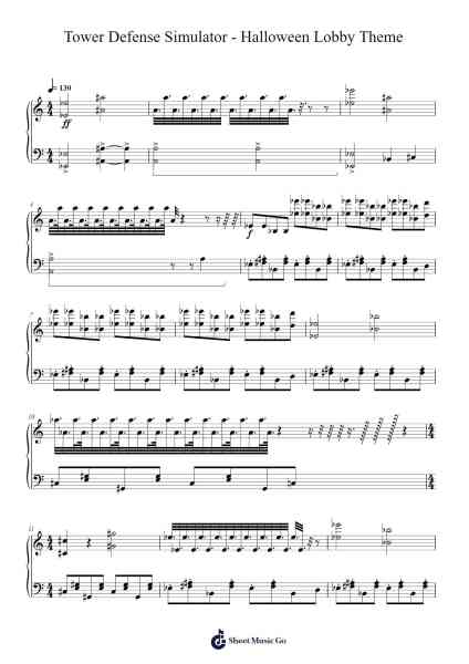 Tower Defense Simulator - Halloween Lobby Theme Sheet Music by Misc Soundtrack-Arr.Sylsia Kerrsel
