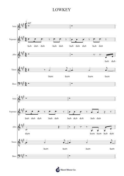 LOWKEY Sheet Music by NIKI-Arr.Bergdrew Browningthur