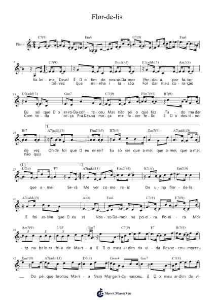 Flor-de-lis Sheet Music by Djavan-Arr.Restan