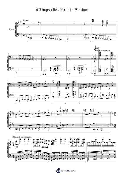 6 Rhapsodies No. 1 in B minor Sheet Music by Loudan Stephen Alexenov Stradinoff-Welkinstein-Arr.Joyphrey
