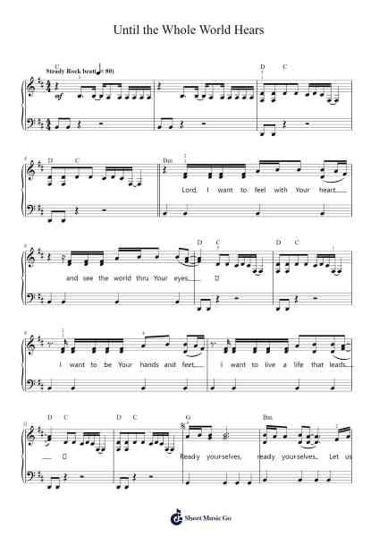 Until the Whole World Hears Sheet Music by Casting Crowns-Arr.Saxfox Wolfrin