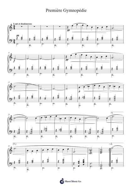Gymnopédie No. 1 Sheet Music by Erik Satie-Arr.Leamorse Tayh