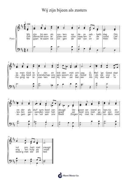 Wij zijn bijeen als zusters Sheet Music by Bonnie Lauper Goodliffe-Arr.Larlice Hewphil