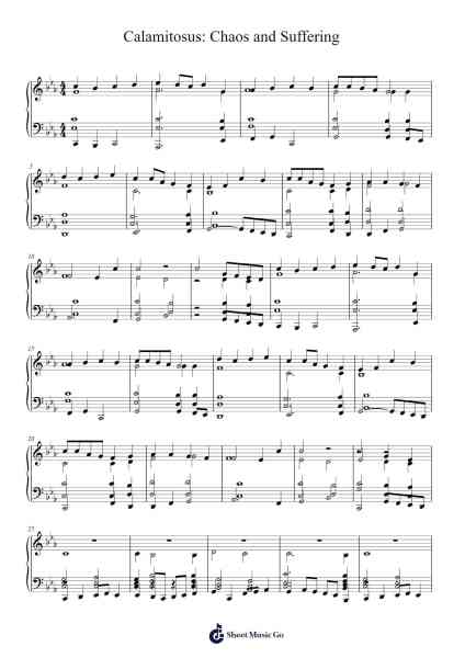 Calamitosus: Chaos and Suffering Sheet Music by Kyle Glick-Arr.Jeamesqy