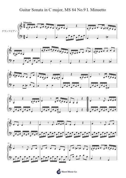 Guitar Sonata in C Major, MS 84 No. 9: I. Minuetto Sheet Music by Niccolò Paganini-Arr.Cyncer Raeh