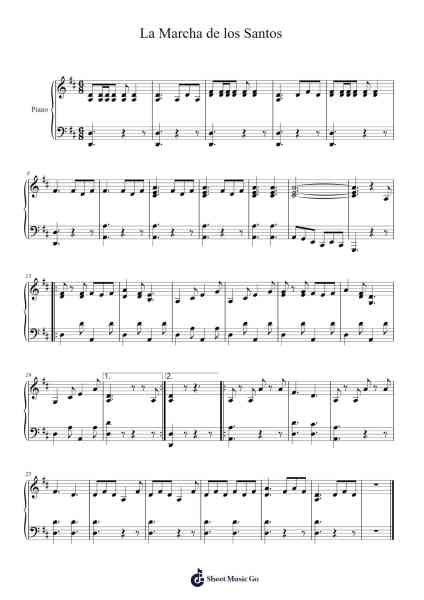 La Marcha de los Santos Sheet Music by Canciones Populares-Arr.Blumeto