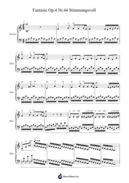 Fantasie Op. 4, Nr. 44, "Stimmungsvoll" Sheet Music by Dominik Hupfeld-Arr.Tice Charsweet