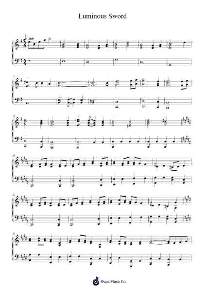Luminous Sword Sheet Music by Yuki Kajiura-Arr.Rocius