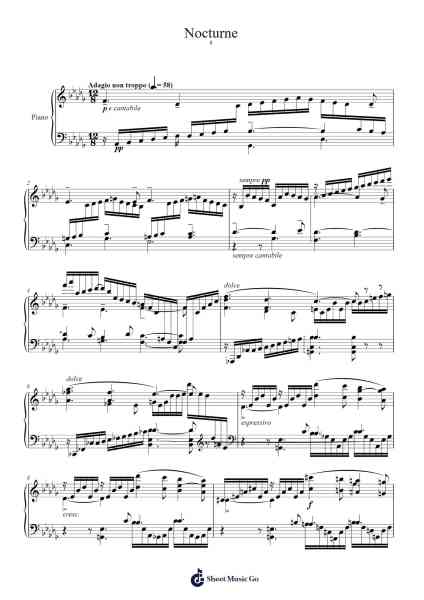 8 Pièces brèves, Op. 84: No. 8 - Nocturne in D-flat Major Sheet Music by Gabriel Fauré-Arr.Bonnes Junemiah