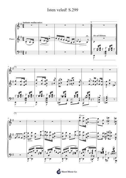 Isten veled, S.299 Sheet Music by Franz Liszt-Arr.Toutpeg