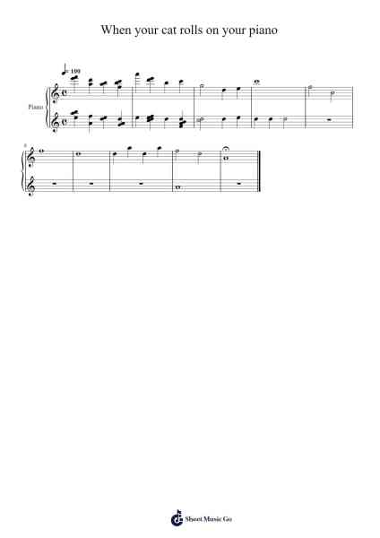 When your cat rolls on your piano Sheet Music by Jayke Yvonblack-Arr.Wolian