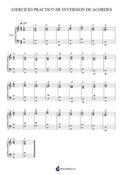 EJERCICIO PRACTICO DE INVERSION DE ACORDES Sheet Music by Gregnings-Arr.Papel