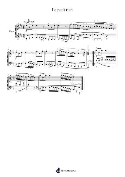 Le Petit Rien Sheet Music by François Couperin-Arr.Xefunk Huttrick