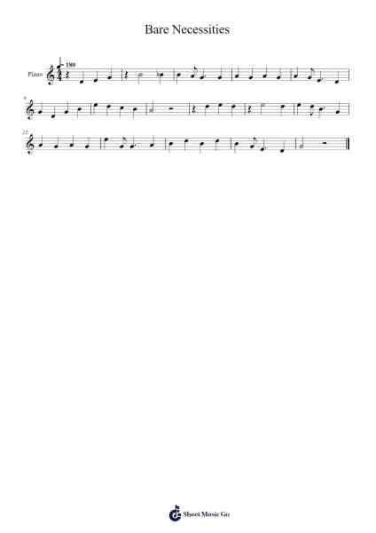 Bare Necessities Sheet Music by -Arr.Griries
