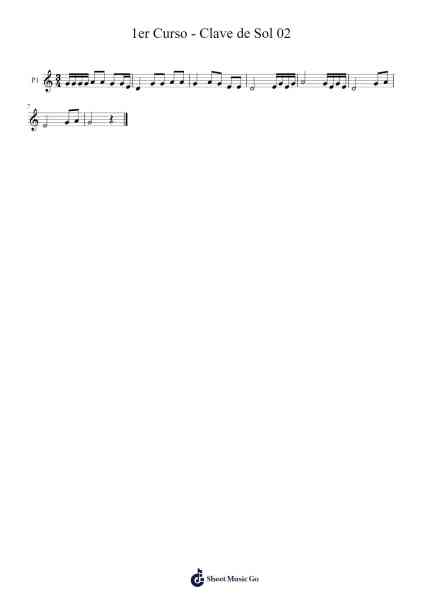 1er Curso - Clave de Sol 02 Sheet Music by elviremanuelb-Arr.Quinliet