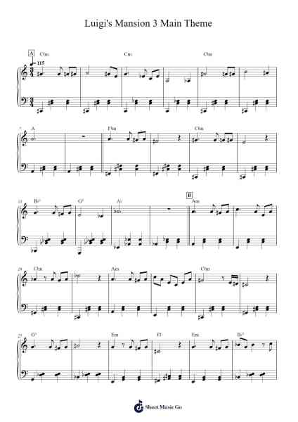Luigi's Mansion 3 Main Theme Sheet Music by Chad York/Darren Radtke-Arr.Blouis