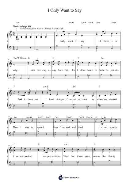 I Only Want to Say Sheet Music by Andrew Lloyd Webber-Arr.Wyli