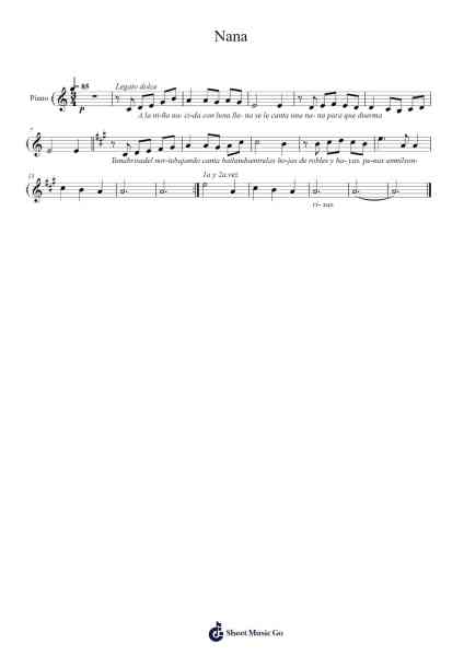 Nana Sheet Music by Dante Andreo-Arr.Wolflor Coltrid