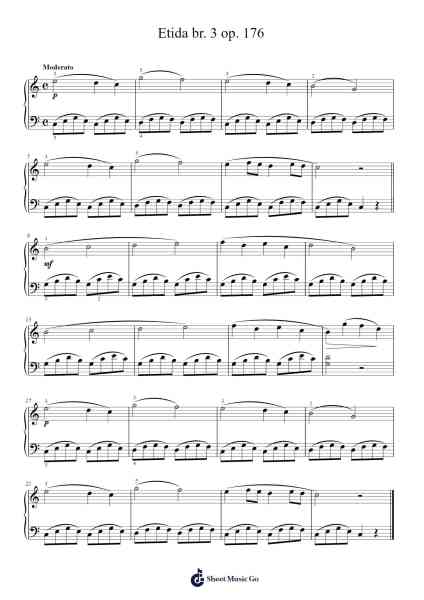 Etida br. 3 op. 176 Sheet Music by Jean-Baptiste Duvernoy-Arr.Reyblume Poundtor