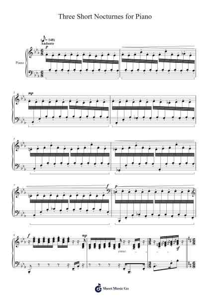 Three Short Nocturnes for Piano (III. Scuttling Creatures) Sheet Music by Michael Maroney-Arr.Chestom